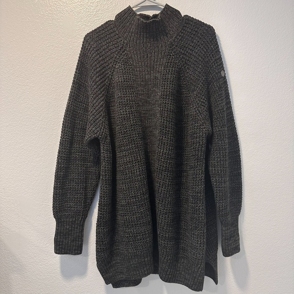Pelle P Women's Size-XL Sweater Heavy Knit Cardigan Jacket Dark Gray $215